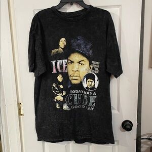 Men's ICE CUBE  "From 1990 till forever" Black Graphic Tee - Short Sleeve. XL